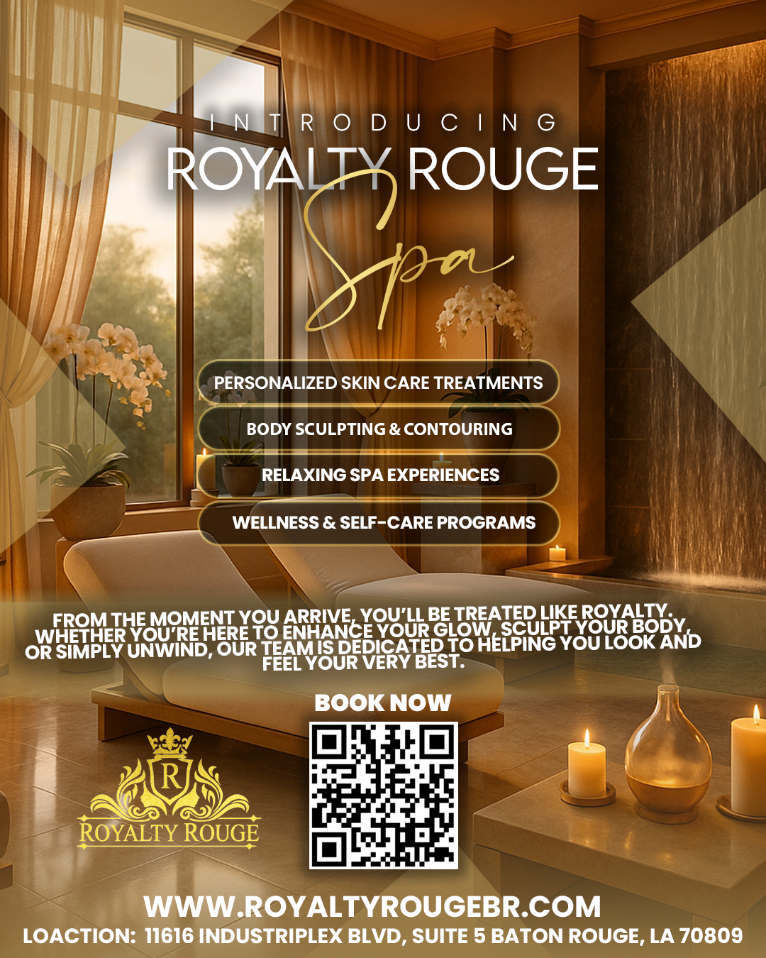 Royalty Rouge Spa graphic designed by Journae Stanley