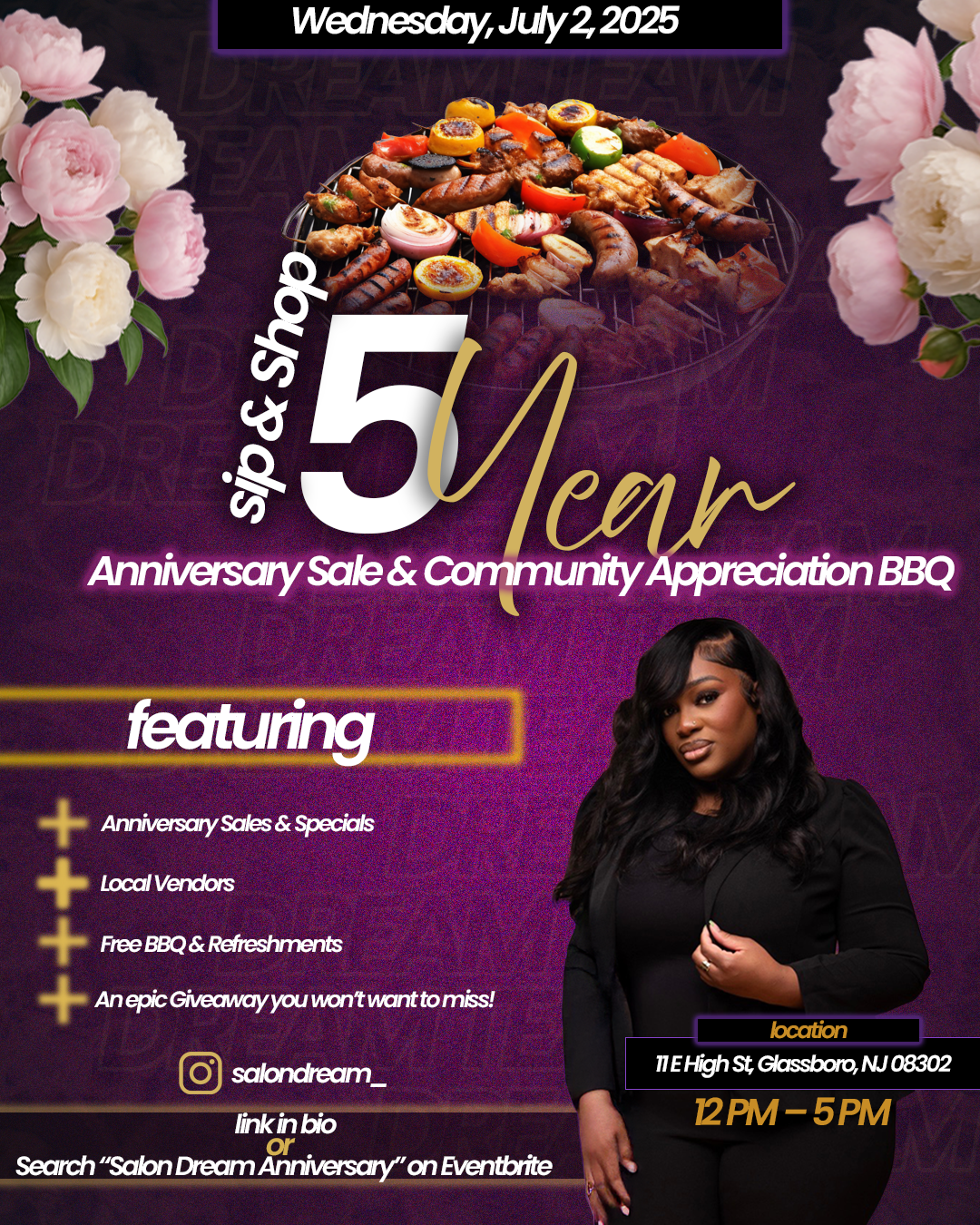 Spa Shop Anniversary graphic designed by Journae Stanley